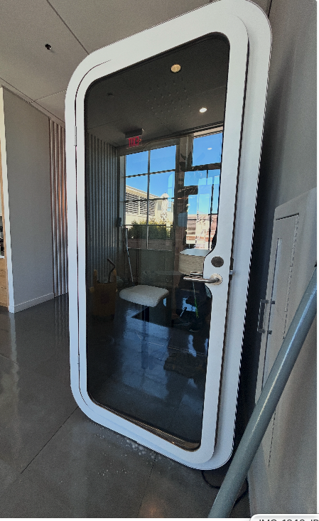 Glass office booth after cleaning
